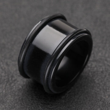 Detail View 1 of A Pair of Basic UV Acrylic No Flare Regs Ear Gauge Tunnel Plug-Black